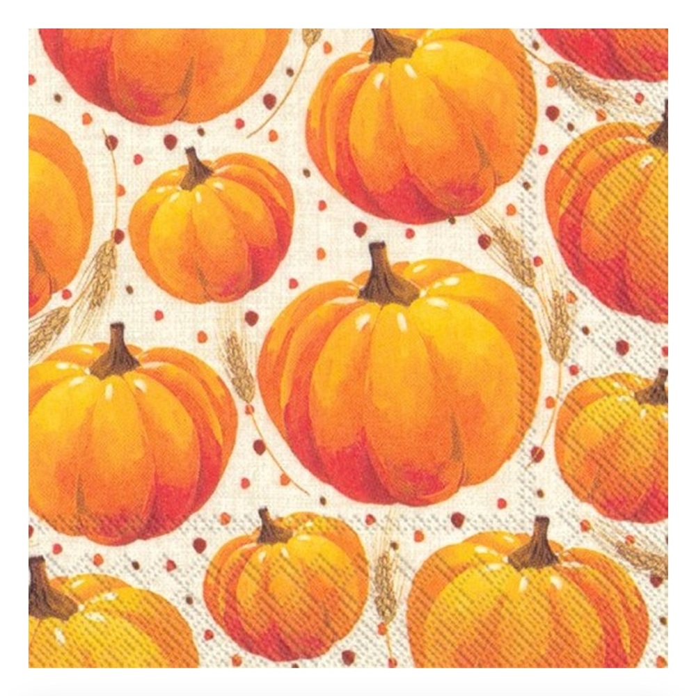 Pumpkin nwt cocktail Party Napkins - Orange 2 packs of 40 12.5”
